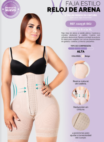 Ceinture Mi-Cuisse Sablier avec Quatre Niveaux de Fermoirs Réf. 022536